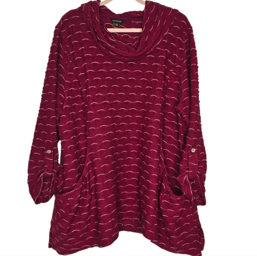 Multiples cowl neck tunic top